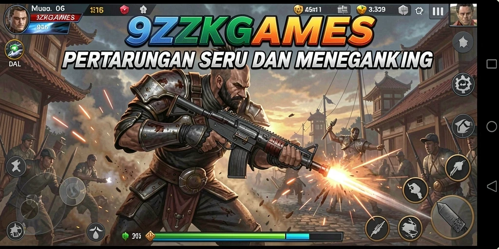 Gameplay epik dalam 9ZKGAMES dengan aksi bertarung seru.