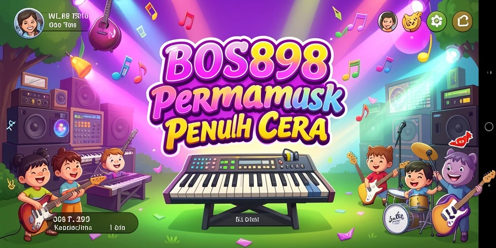 Tampilan gameplay BOS898 yang seru dengan berbagai alat musik virtual.