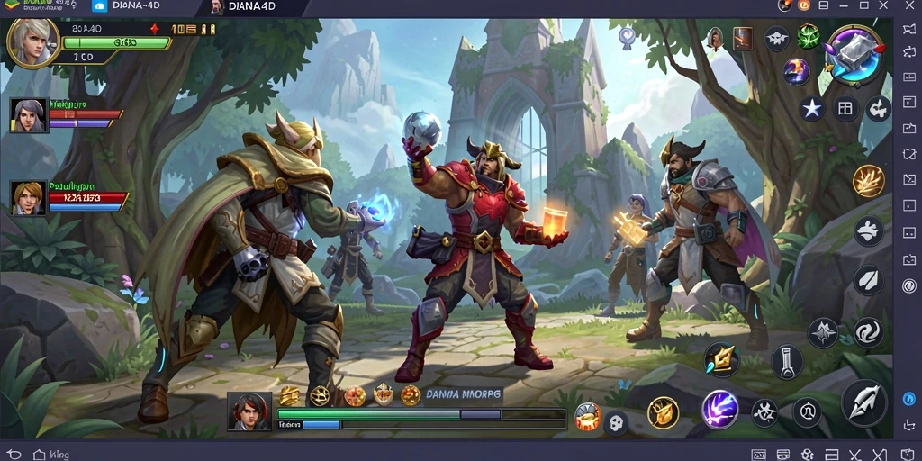 Screenshot gameplay <strong>DIANA4D</strong> dengan aksi seru dalam pertarungan MMORPG.