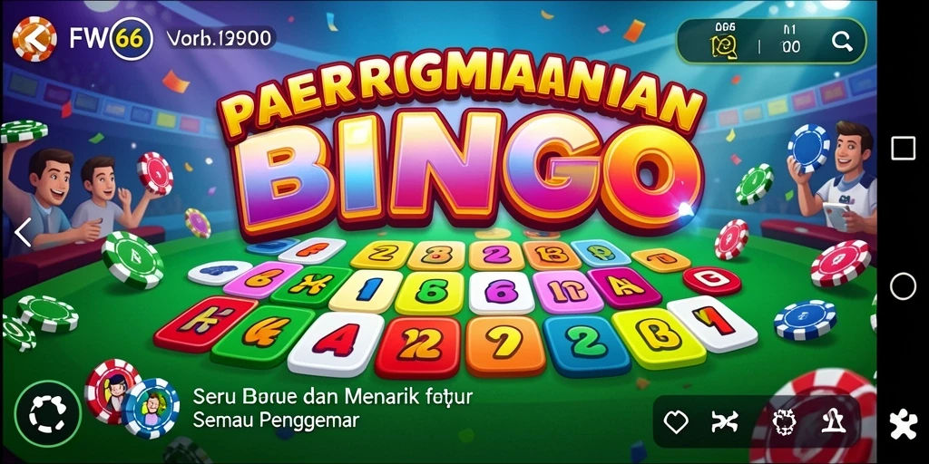 Screenshot FW66 memperlihatkan suasana seru dalam permainan Bingo.