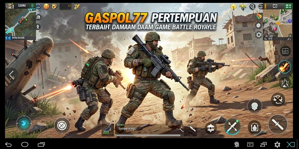 Screenshot gameplay GASPOL77 yang menunjukkan aksi pertempuran Battle Royale