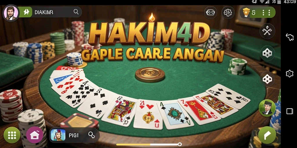 Tampilan menarik dari gameplay HAKIM4D yang penuh aksi Gaple.