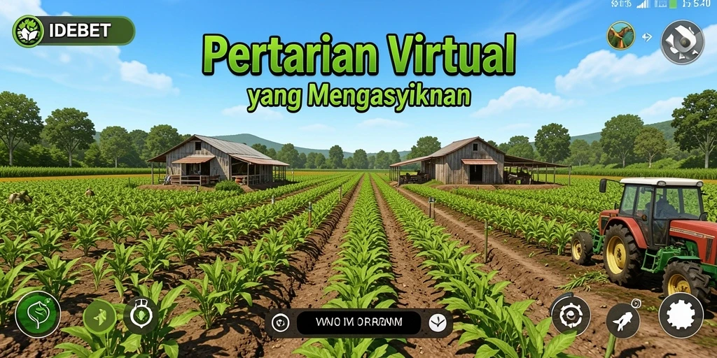 Tampilan gameplay IDEBET yang menampilkan aktivitas bertani.
