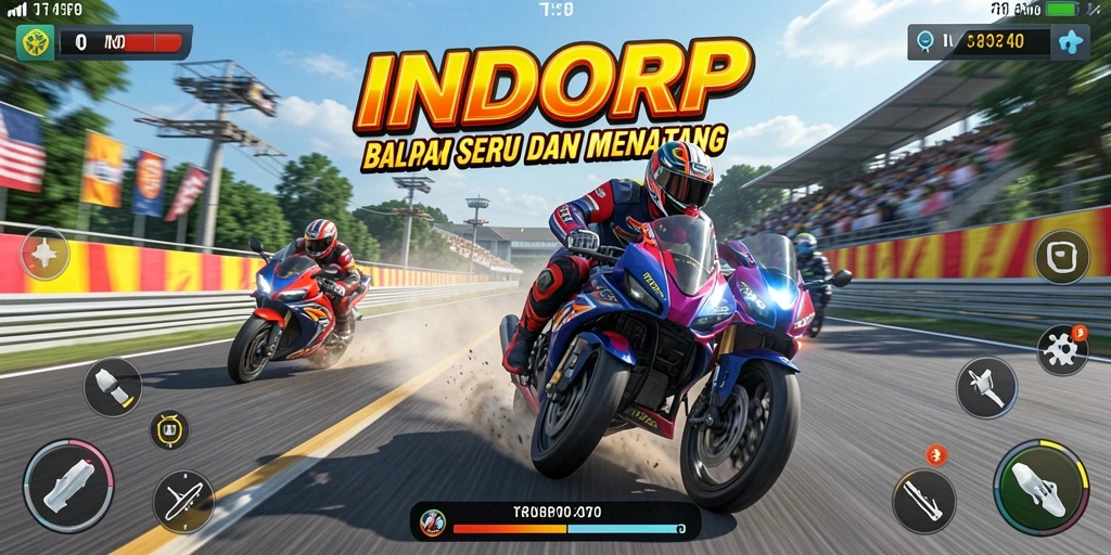 Tangkapan layar gameplay INDORP dengan balapan yang menegangkan dan mendebarkan.
