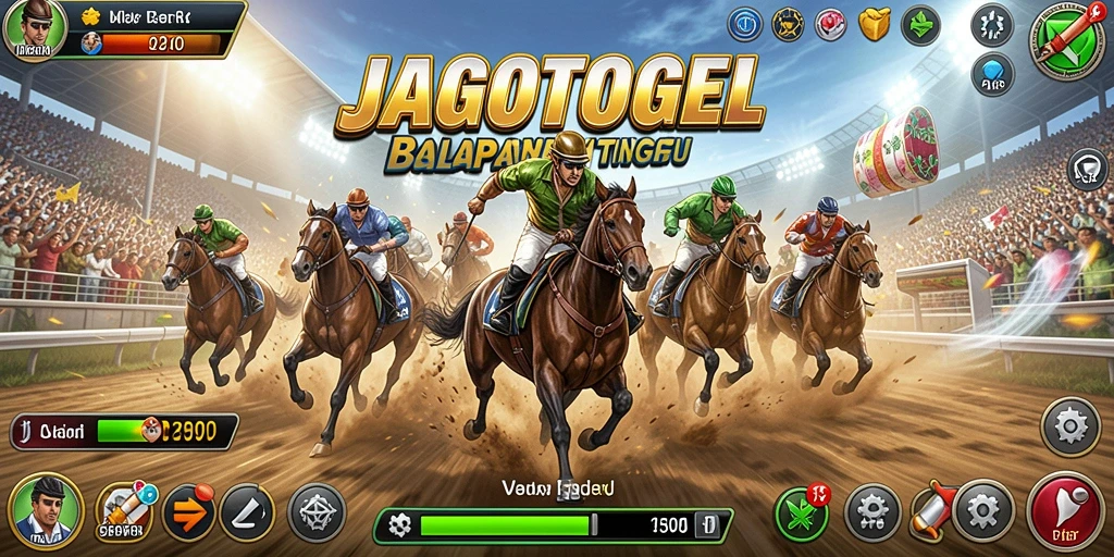 Gameplay seru JAGOTOGEL dengan aksi balapan yang mendebarkan.