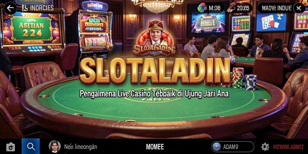 Screenshot dari gameplay Live Casino di SLOTALADIN dengan dealer langsung.