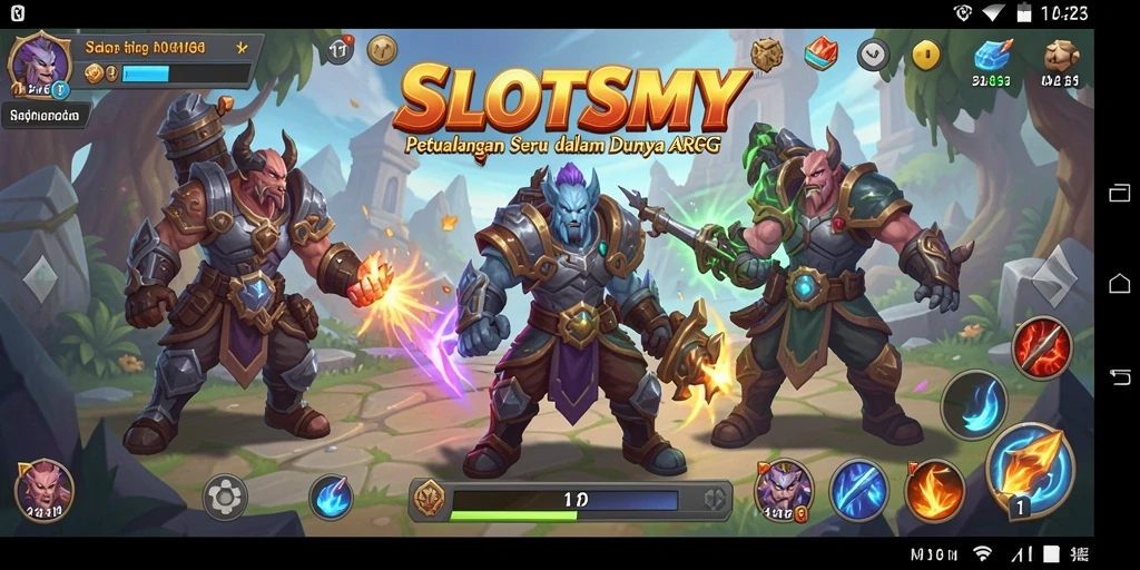 Screenshot menunjukkan pertarungan epik dalam gameplay ARPG.