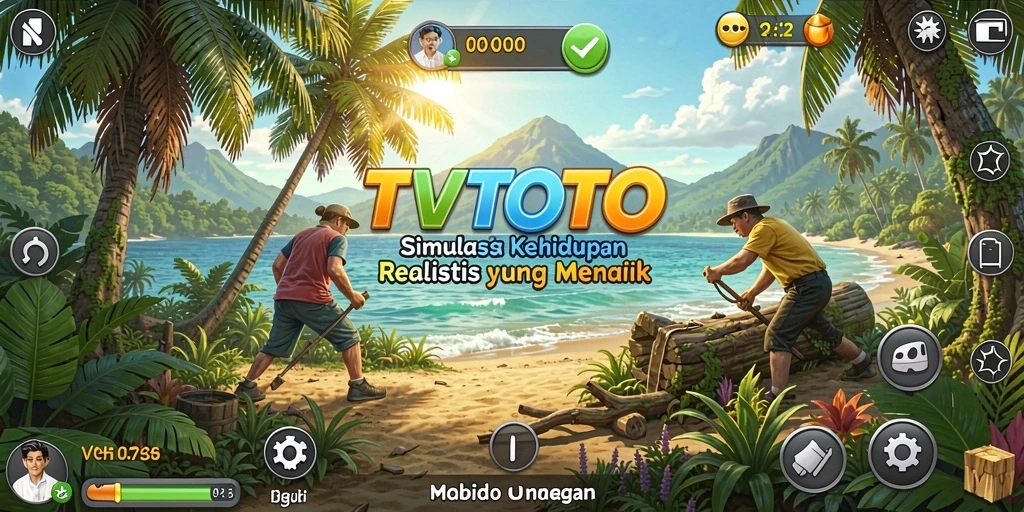 Screenshot gameplay TVTOTO menampilkan interaksi karakter yang menarik.